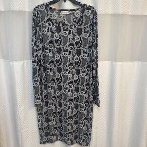 Lularoe Debbie Dress 3XL Black & White NWT Long Sleeve LR161